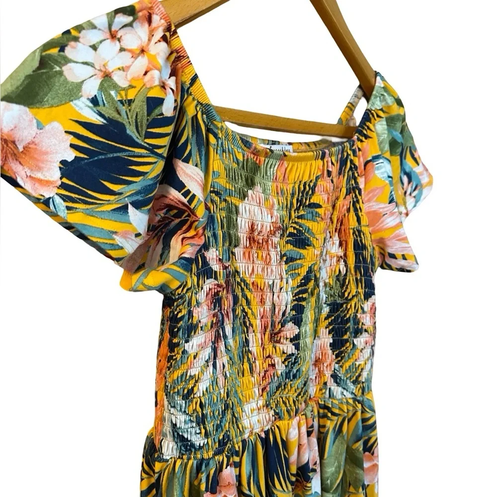 Speechless Kids Tropical Floral Smocked Maxi Dress EUC Sz 16